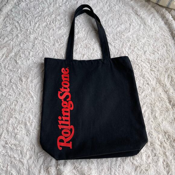 Rolling Stone magazine black red reusable tote shoulder bag cotton canvas - Picture 9 of 15
